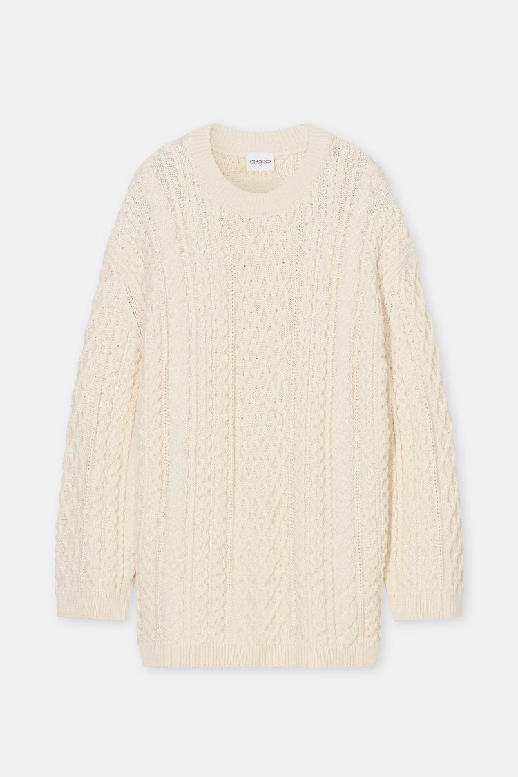Crewneck long sleeve knitted Whipped Cream