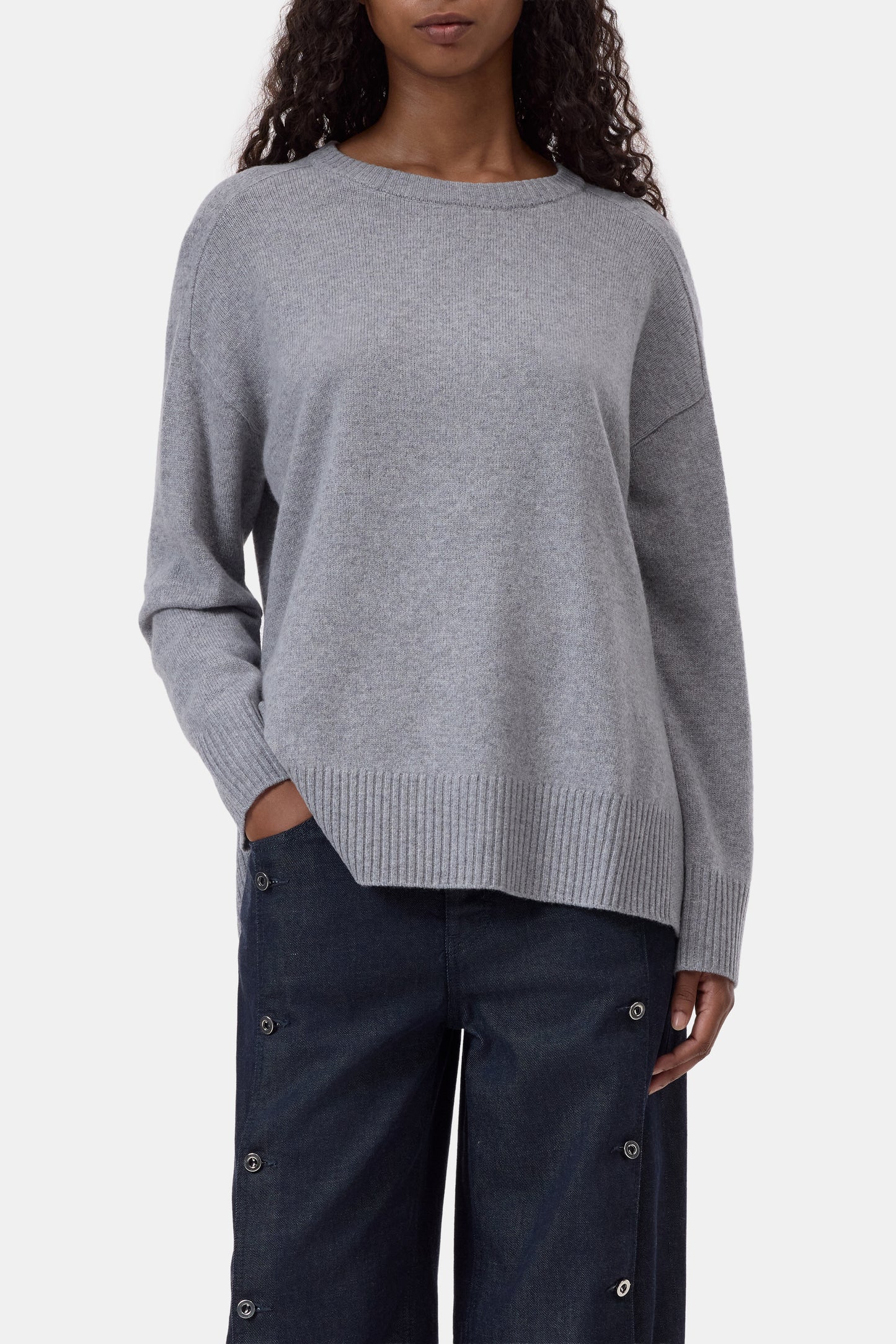 Crewneck Long Sleeve Light Grey Melange