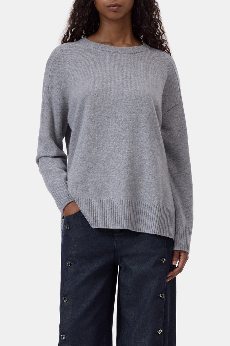 Crewneck Long Sleeve Light Grey Melange