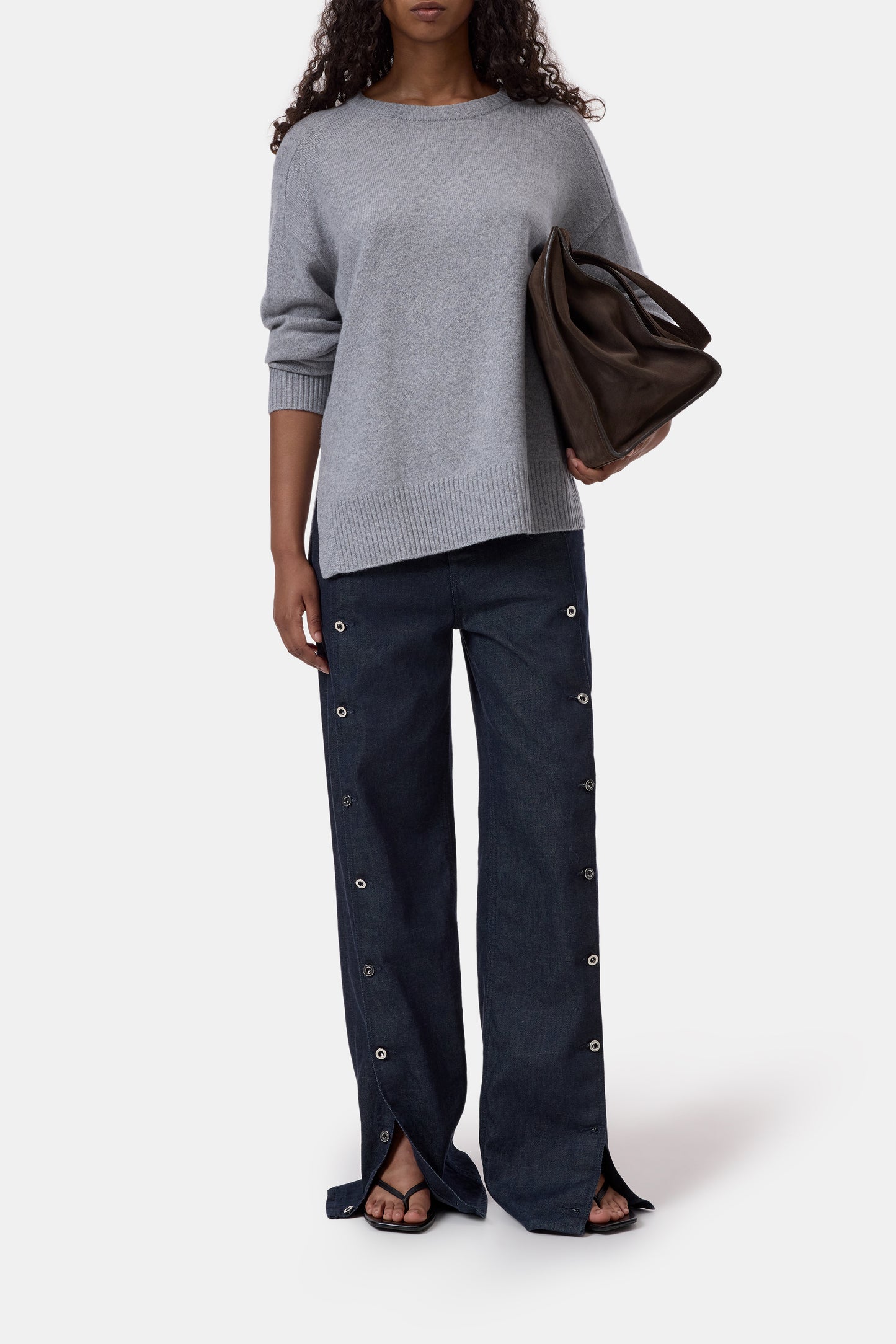 Crewneck Long Sleeve Light Grey Melange