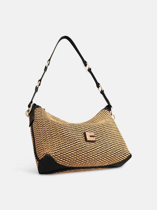 Charly Mini Natural Raffia Natural/Black