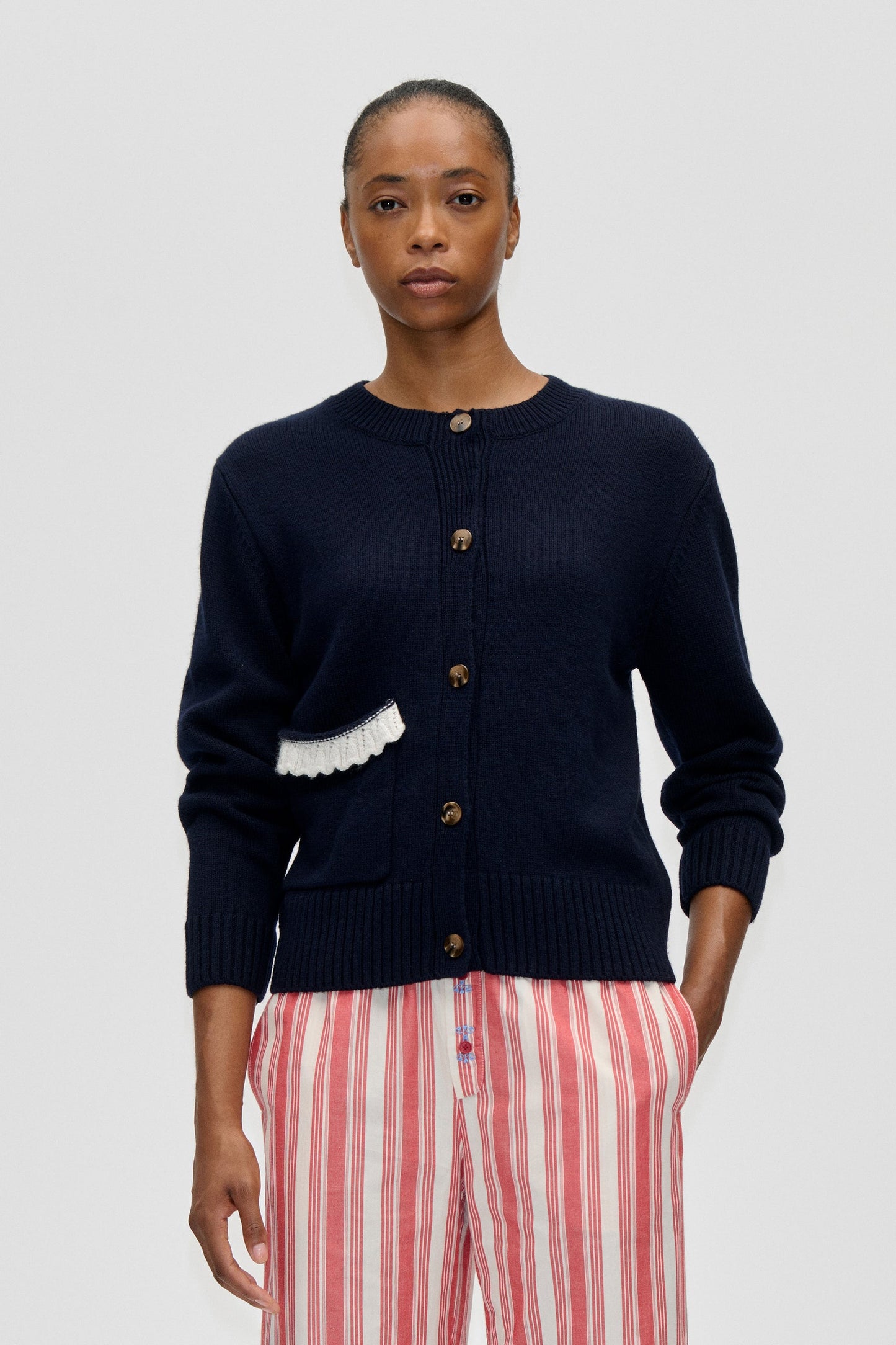 Navy cardigan lucky horse Navy