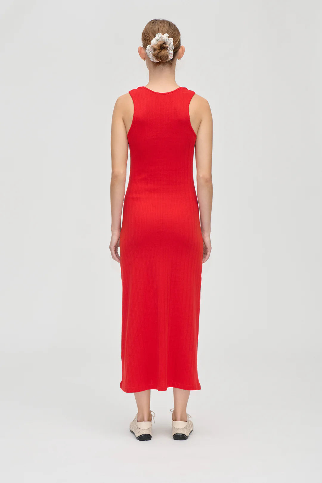 Rib Tank Dress Red
