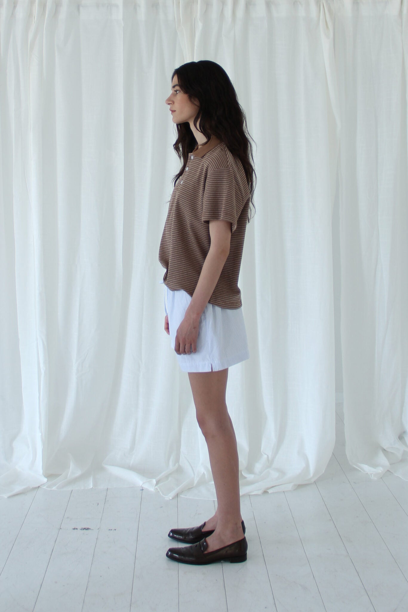 Sacha polo tee Brown/cream
