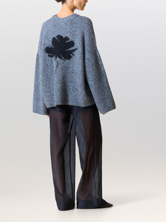 Oversized Ulva Jumper Flower Dark Grey