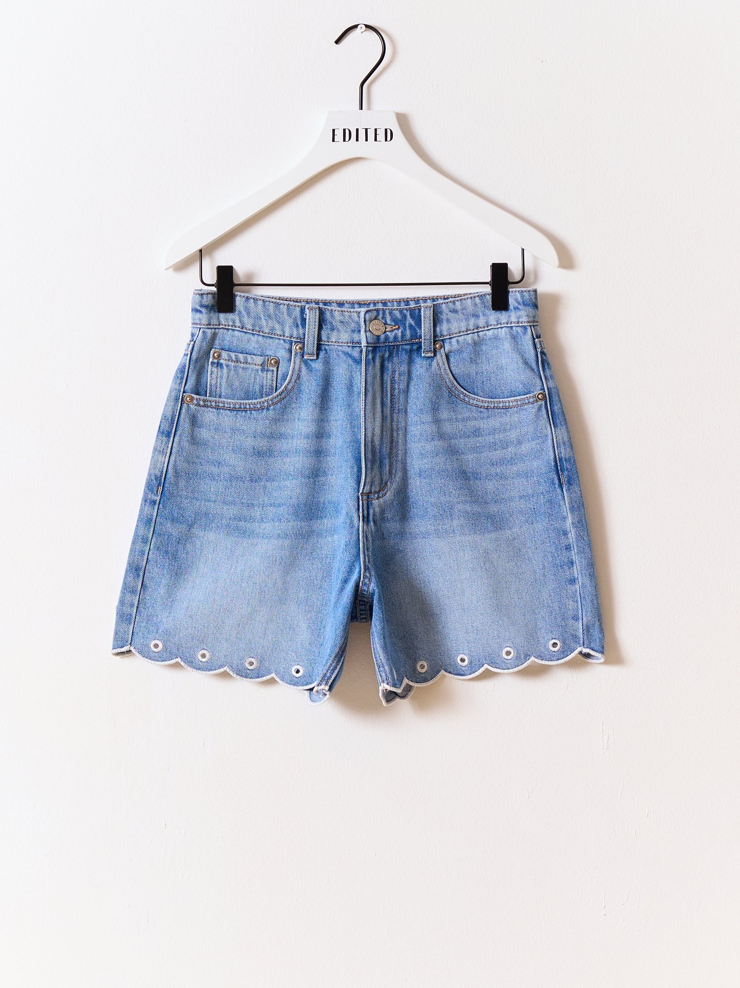 Gustava shorts Embroidered light blue denim