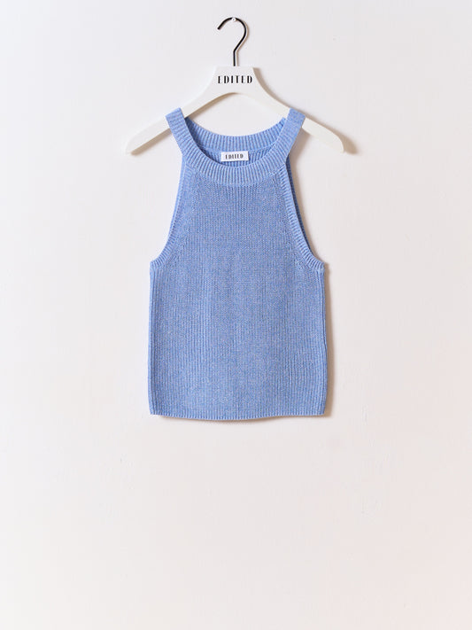Yandra Knit Top Papyrus + Sodalite Blue