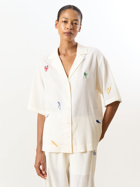 Holly blouse Papyrus + Embroidery