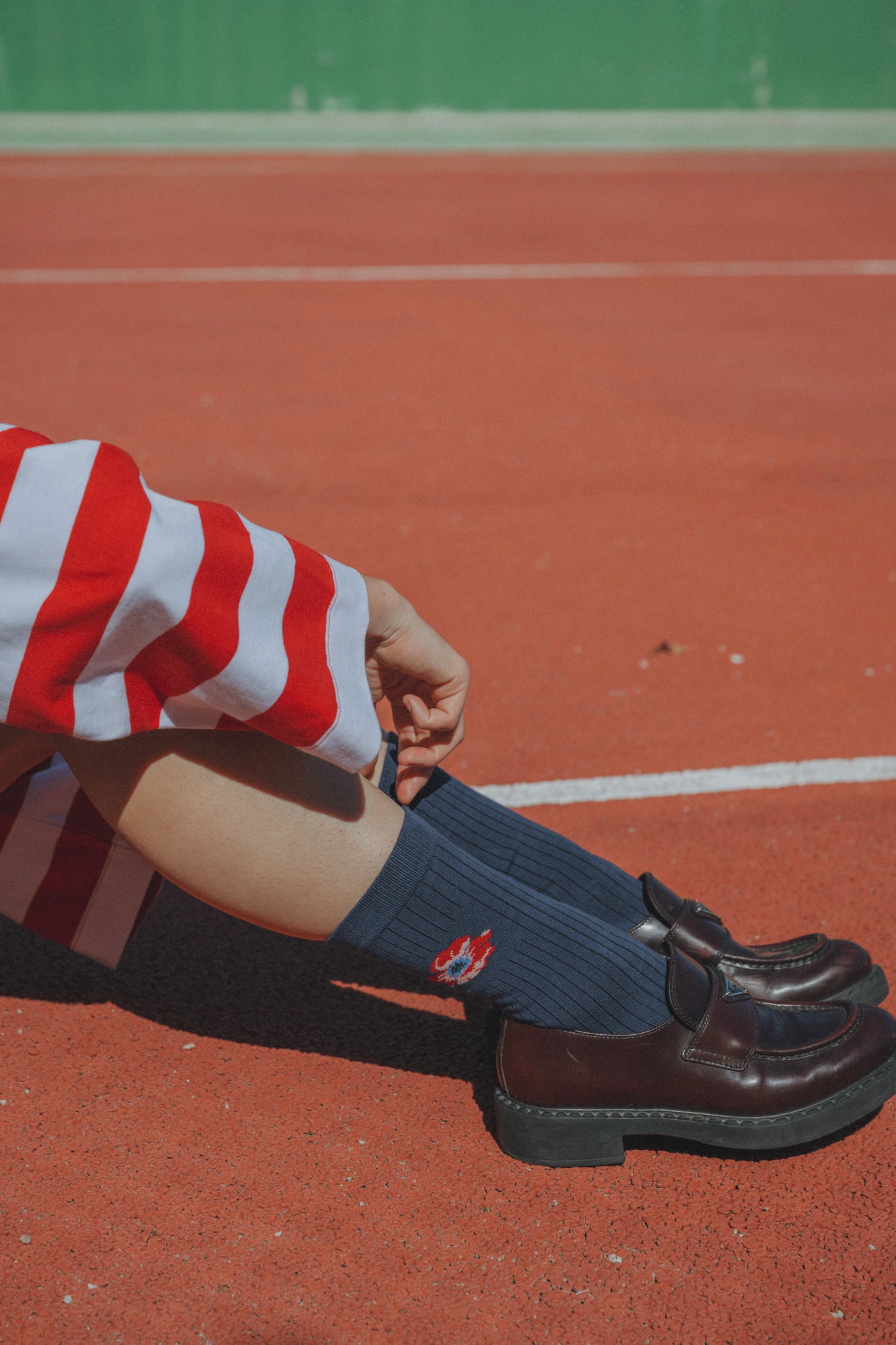 Buttercup socks Blue poppy print