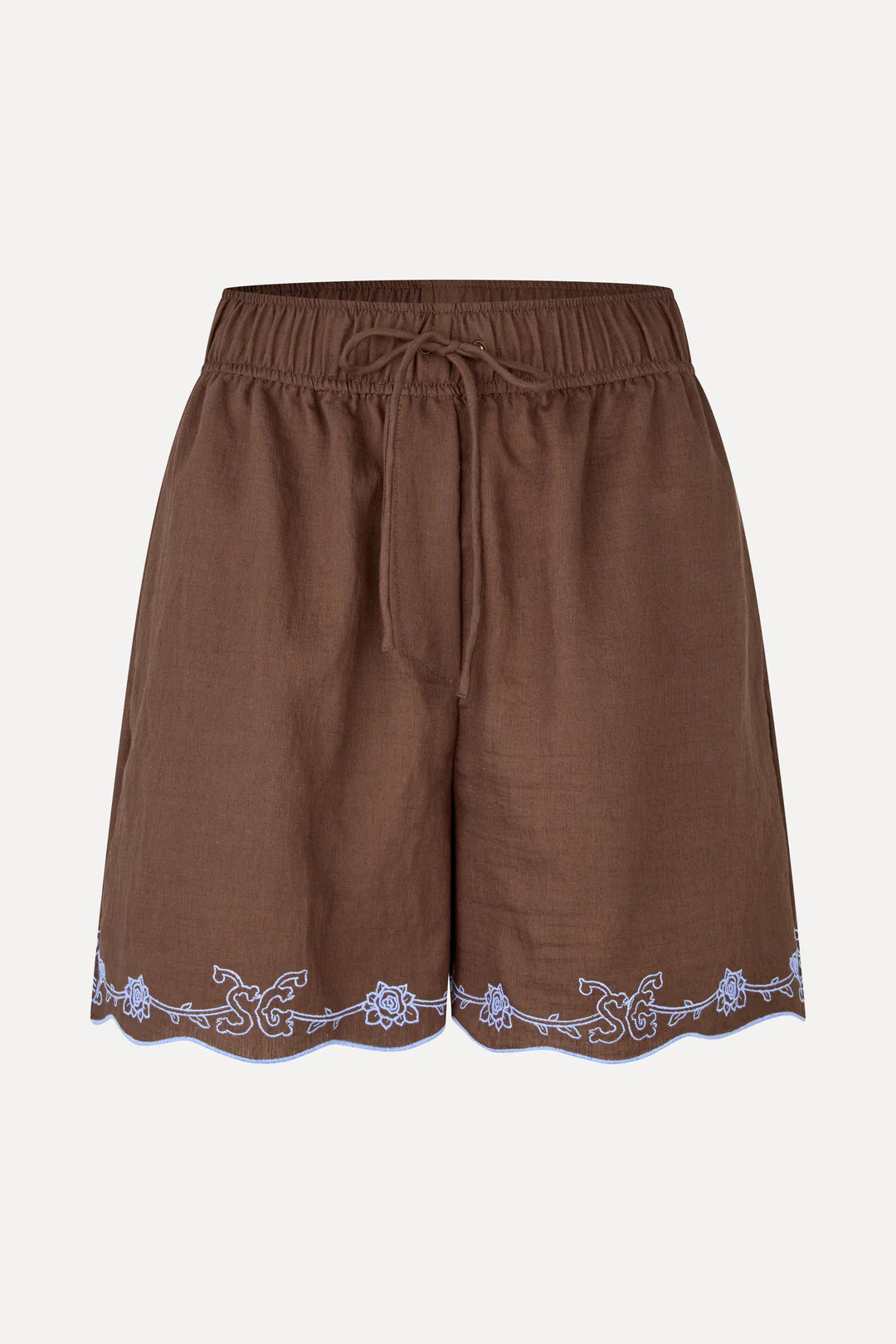 Romantic Short Brown/ Blue embroidery
