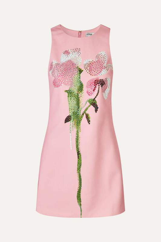 Flower Garter Mini Dress Pink