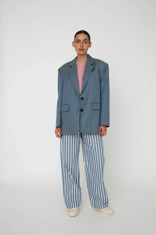 herringbone blazer blauw/groen