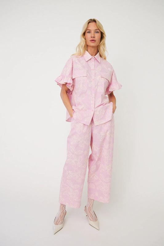 flowercras pants roos/beige