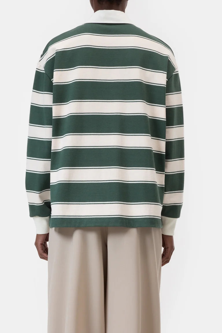 C95178 Polo stripes Dark green/light pink