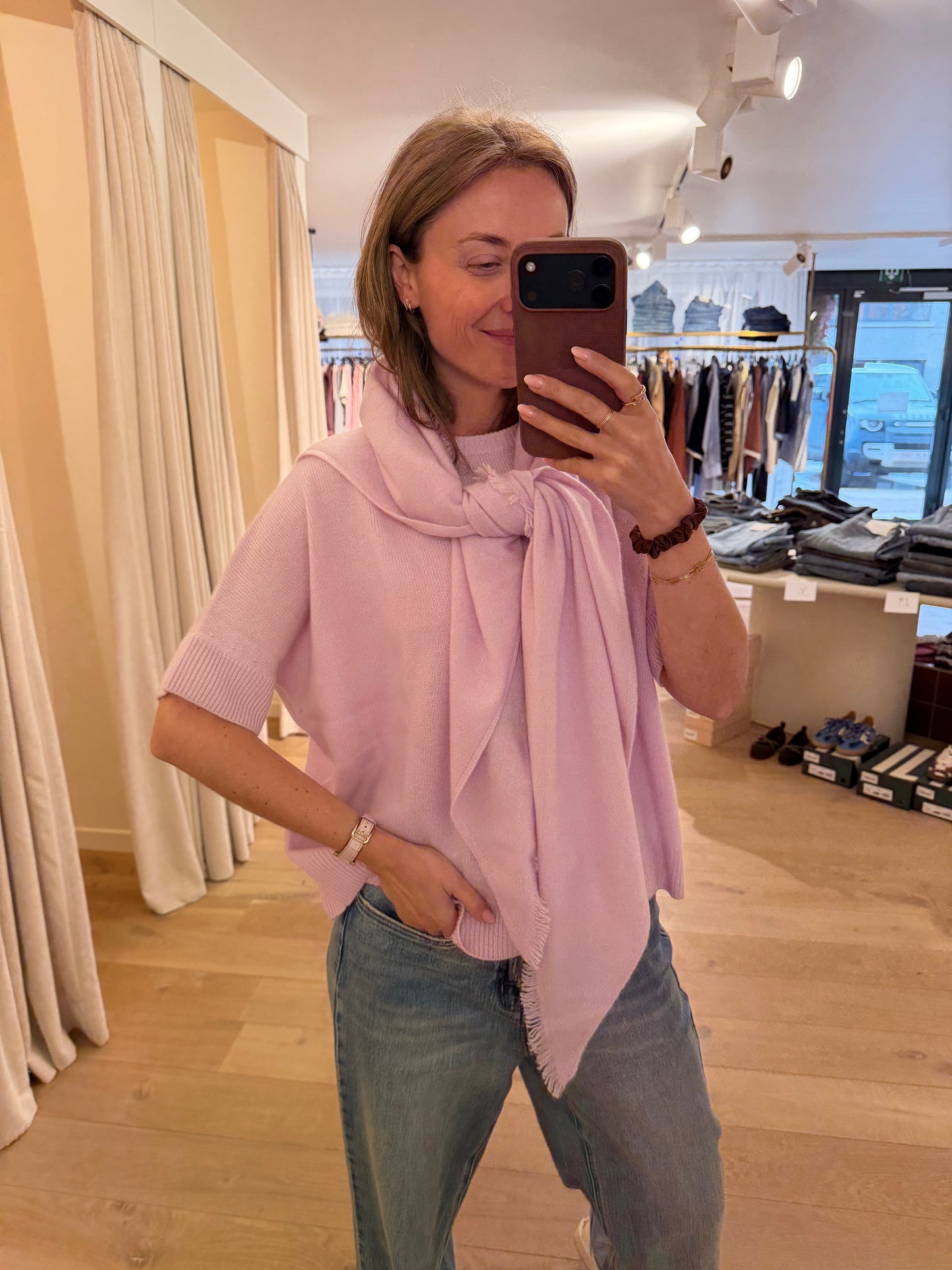 Caroline Big Scarf Pink