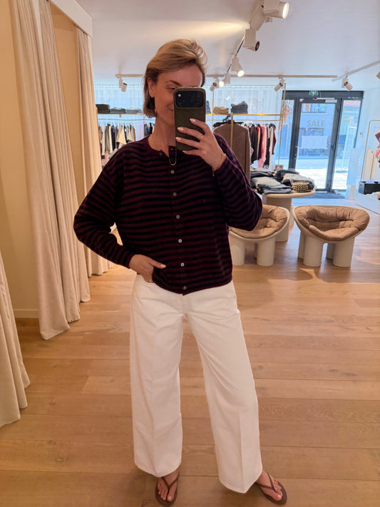 Alixe Gilet Burgundy Stripes