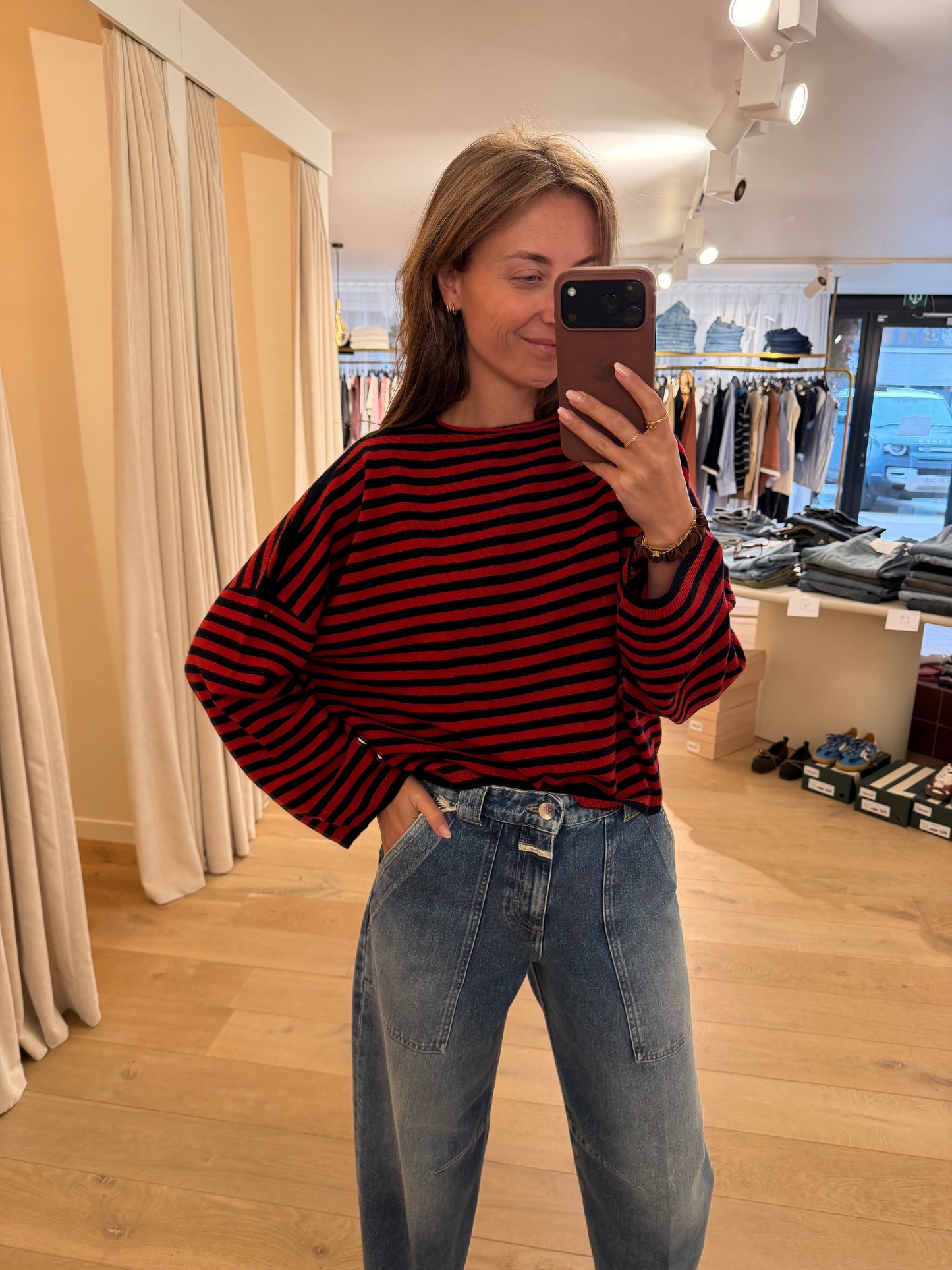 Celine Pull Navy/Red