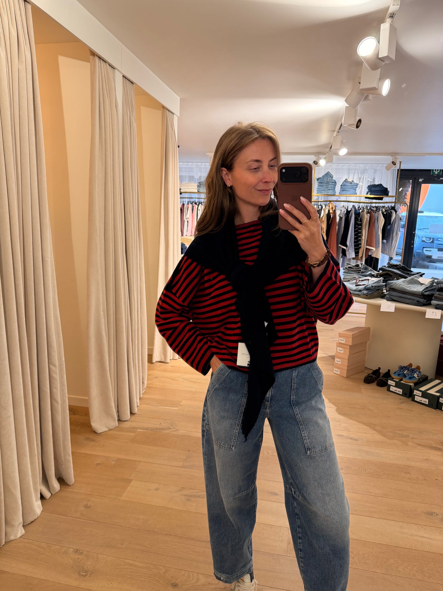 Caroline Big Scarf Navy