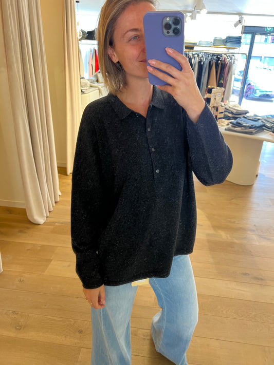 Polo 100% Cashmere Charcoal