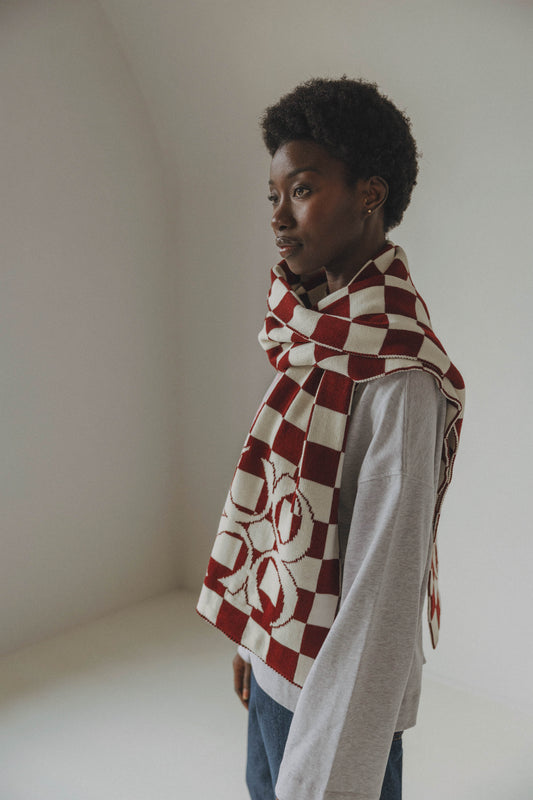 Ivy Scarfs Plaid Bordeaux