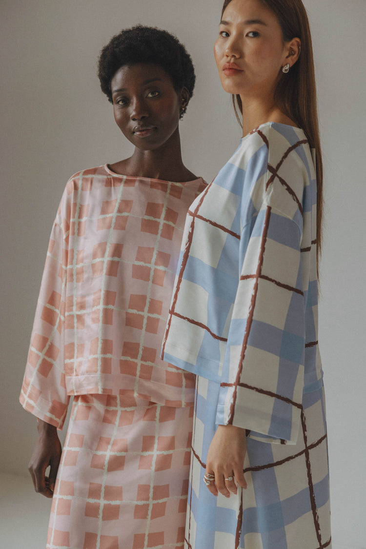 Martini Blouse Pink Check print