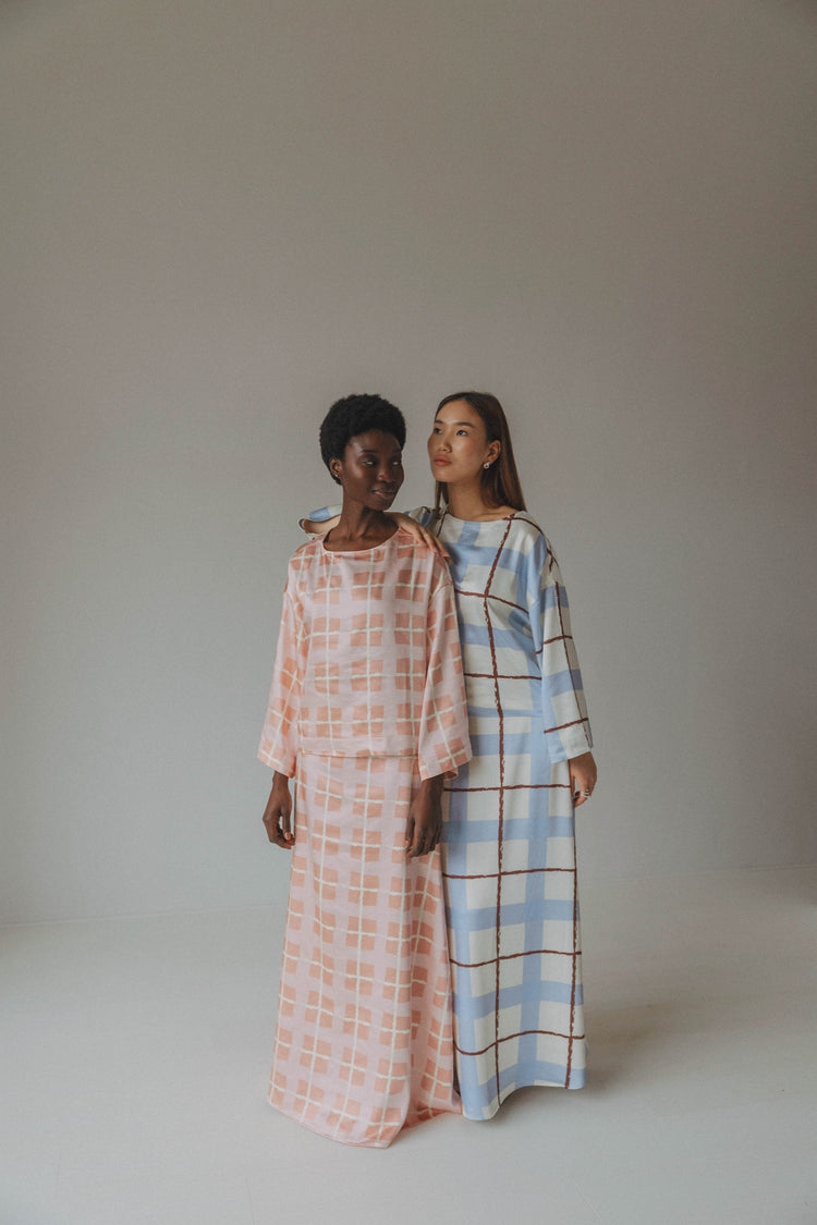 Sunshine Skirt Pink Check print