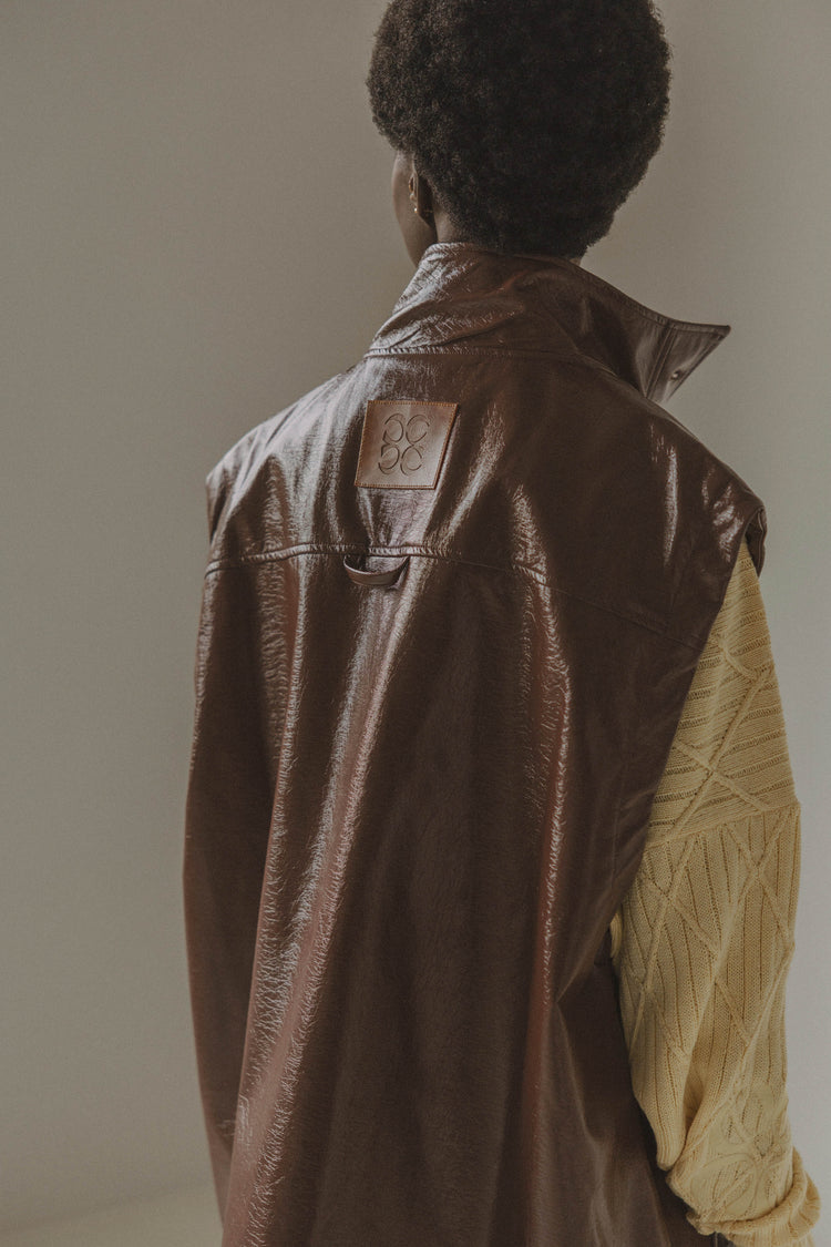 Saddle Up sleeveless jacket Brown