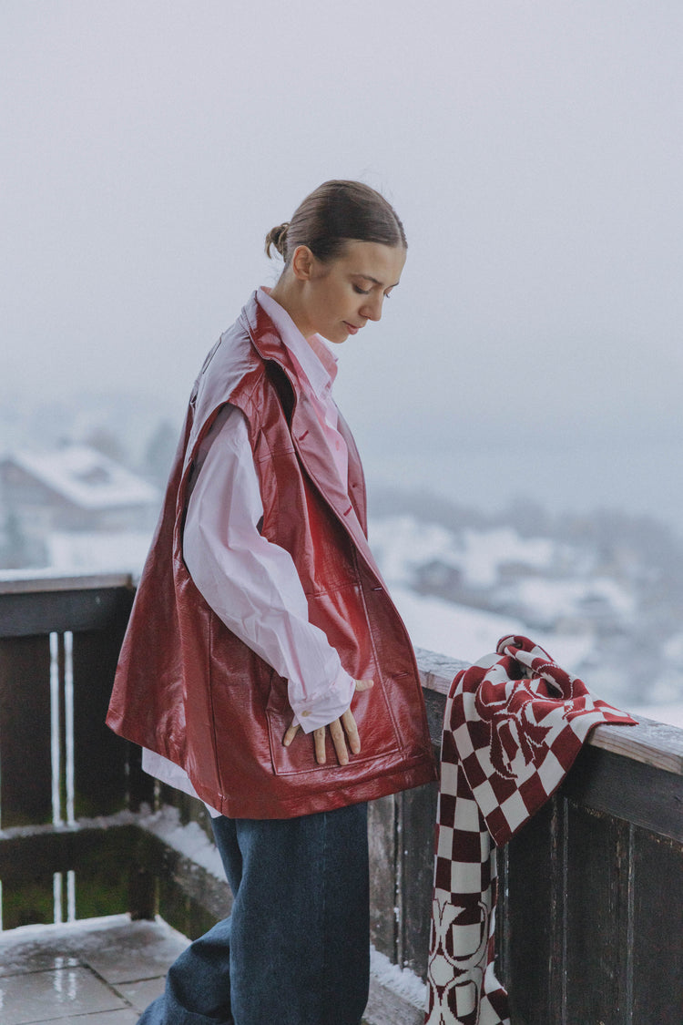 Saddle Up sleeveless jacket Red