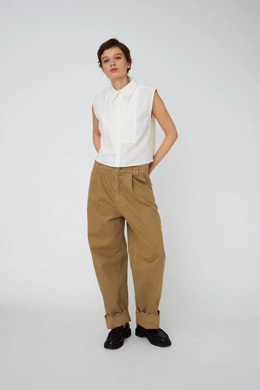 Low Waist pants Dark Sand