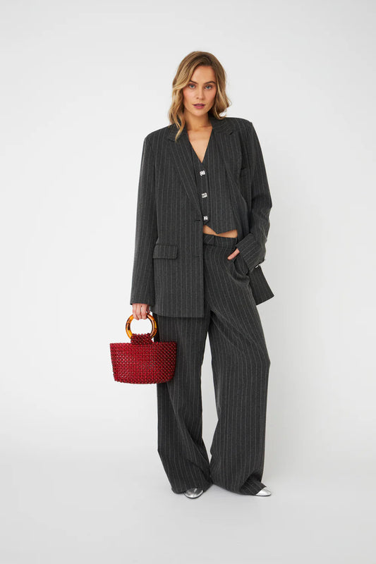 Mancycras Pants Rhinestone Grey