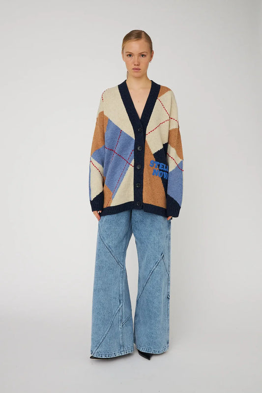 Oversized cardigan wool Checks