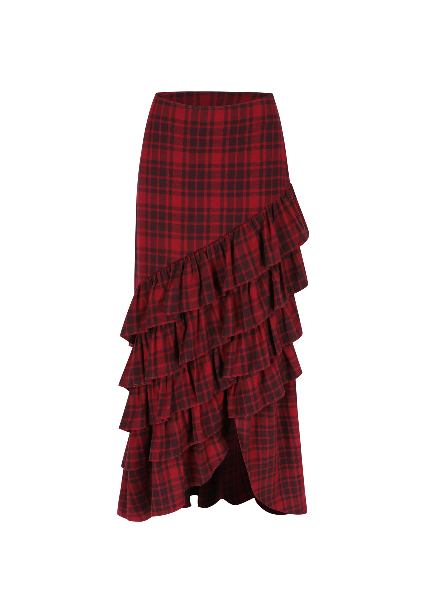 Fran Skirt Red/Wine Check