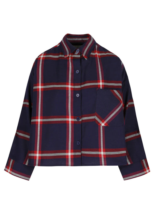 Nikki shirt Big check indigo/red