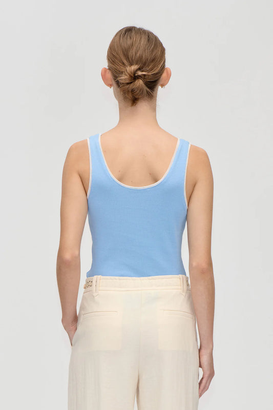 Rib tank top Blue