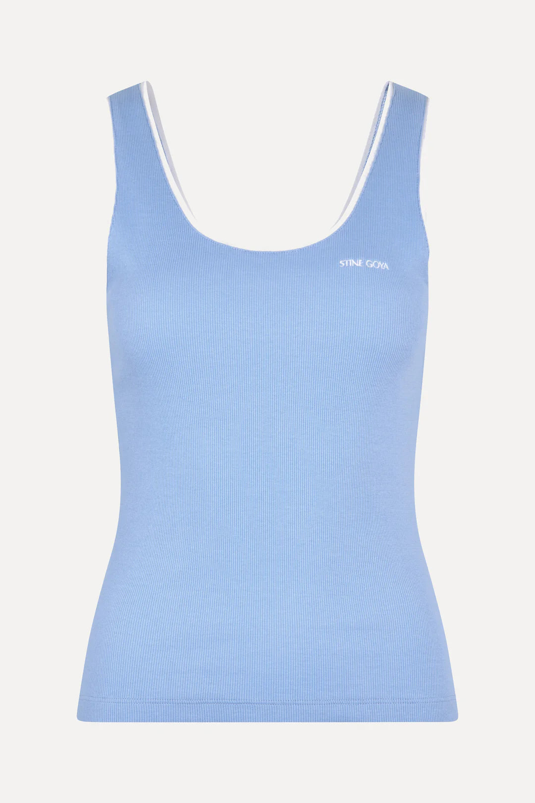 Rib tank top Blue