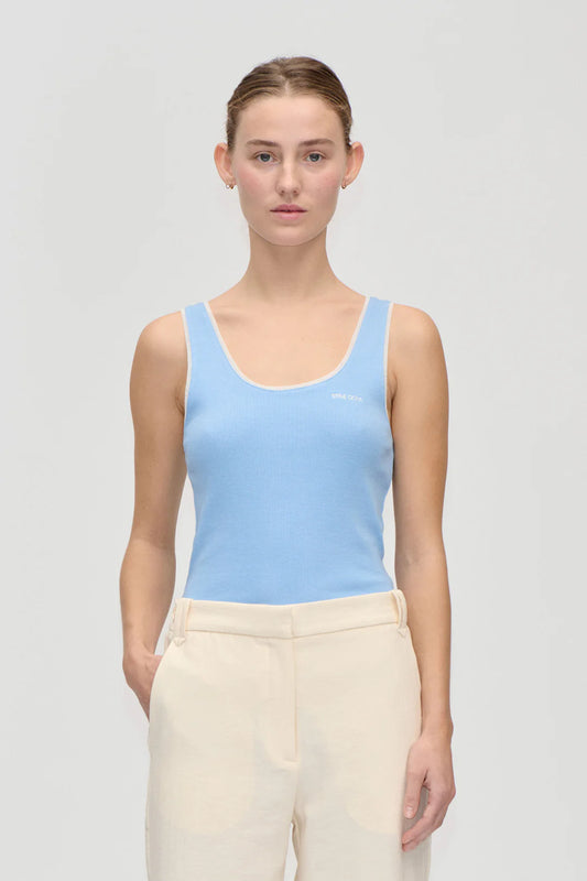 Rib tank top Blue