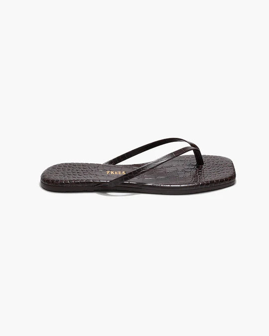 Square Toe Lilly Croc Brown