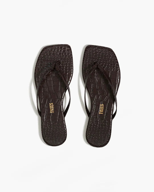 Square Toe Lilly Croc Brown