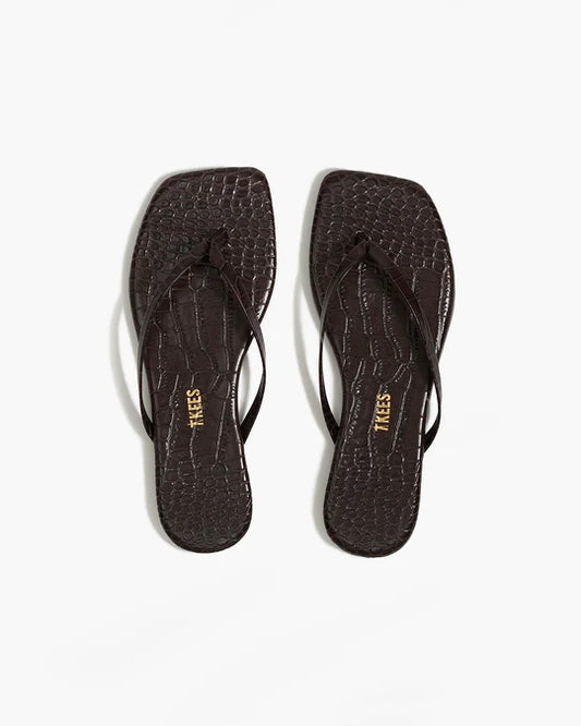 Square Toe Lilly Croc Brown