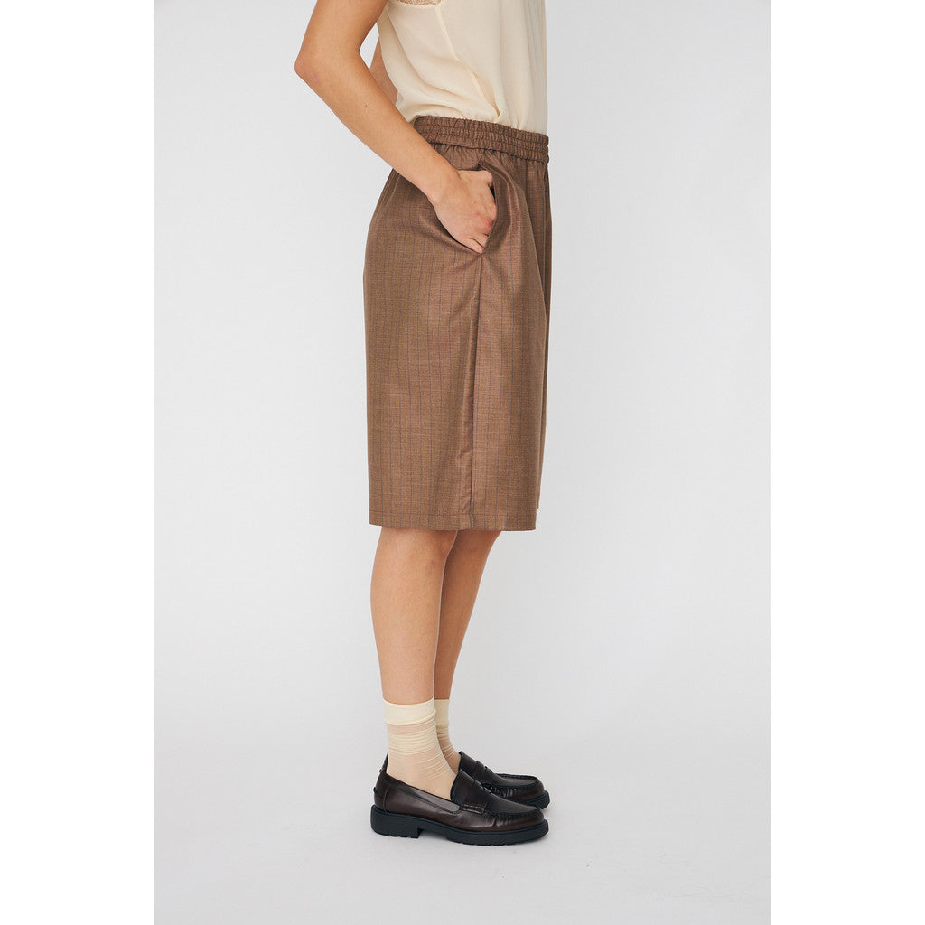 Striped Suiting Shorts Brown Stripes