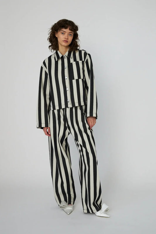 Striped Shirt Cotton Black/white