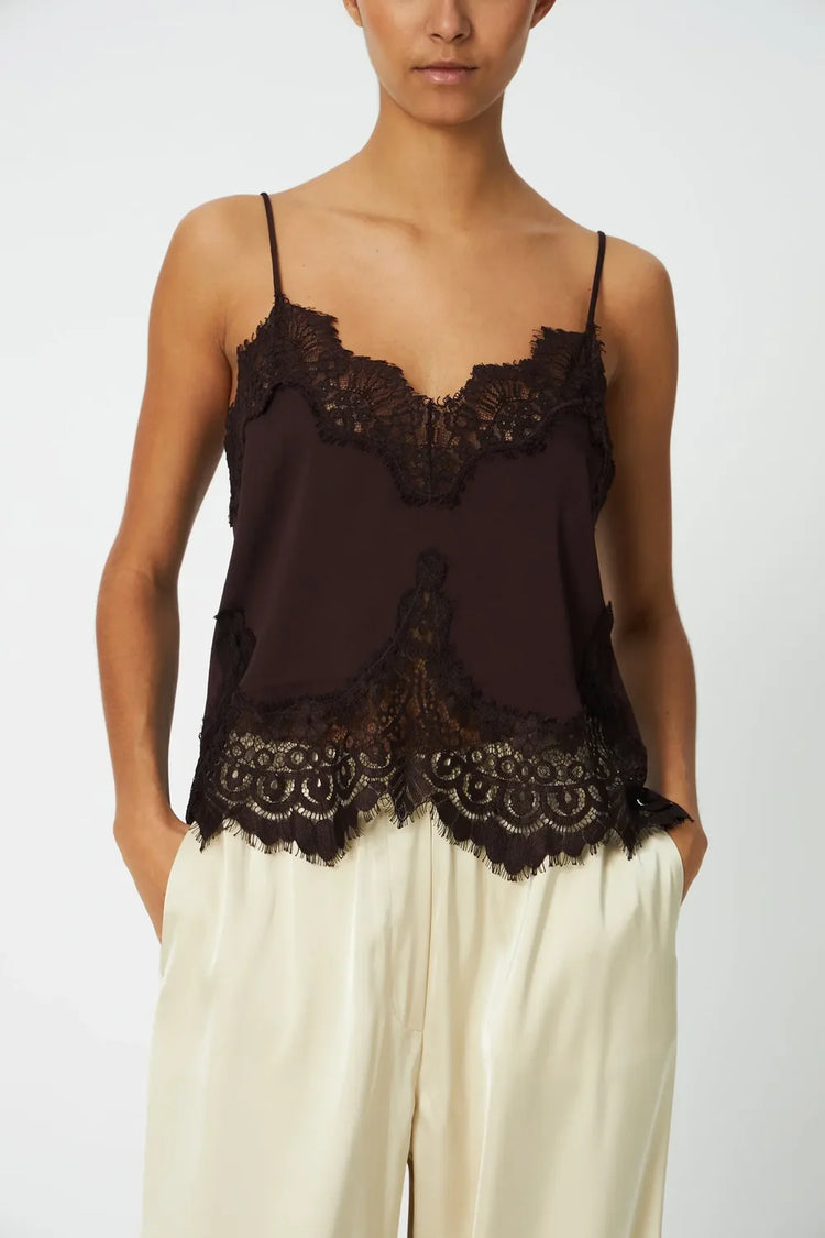Underlayer Lace Top Brown