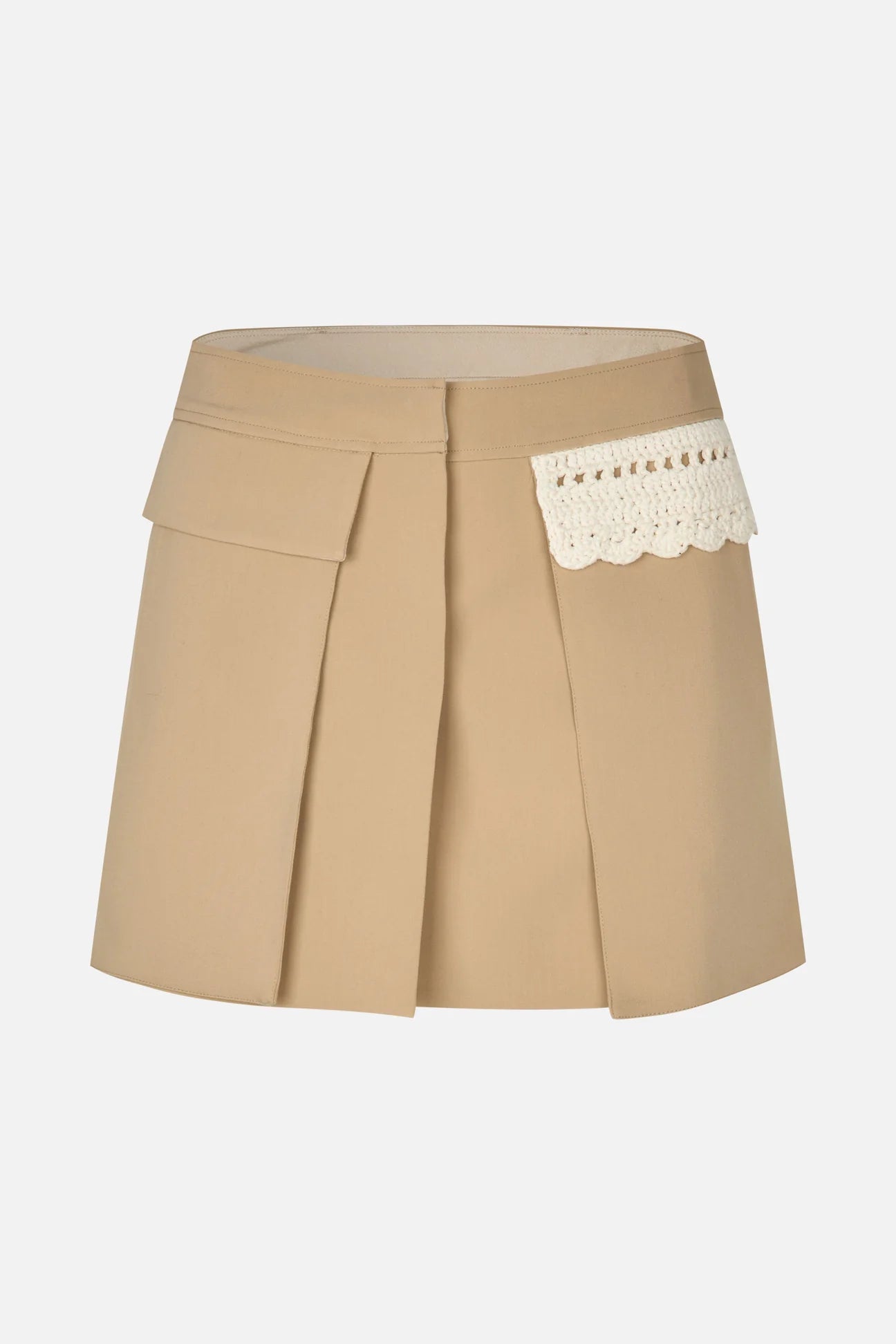 Waistbelt Mini Skirt Beige