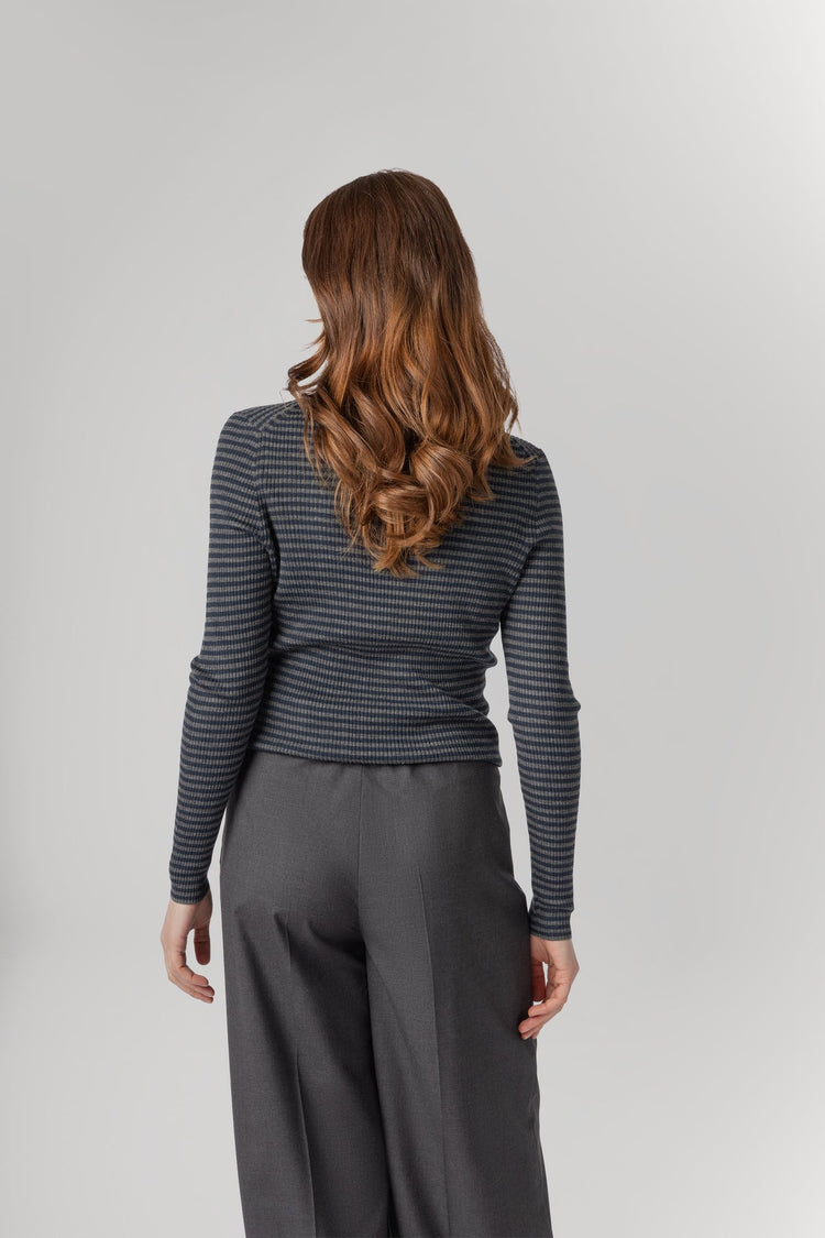 Yonny Tee Dark Grey + Navy Stripes