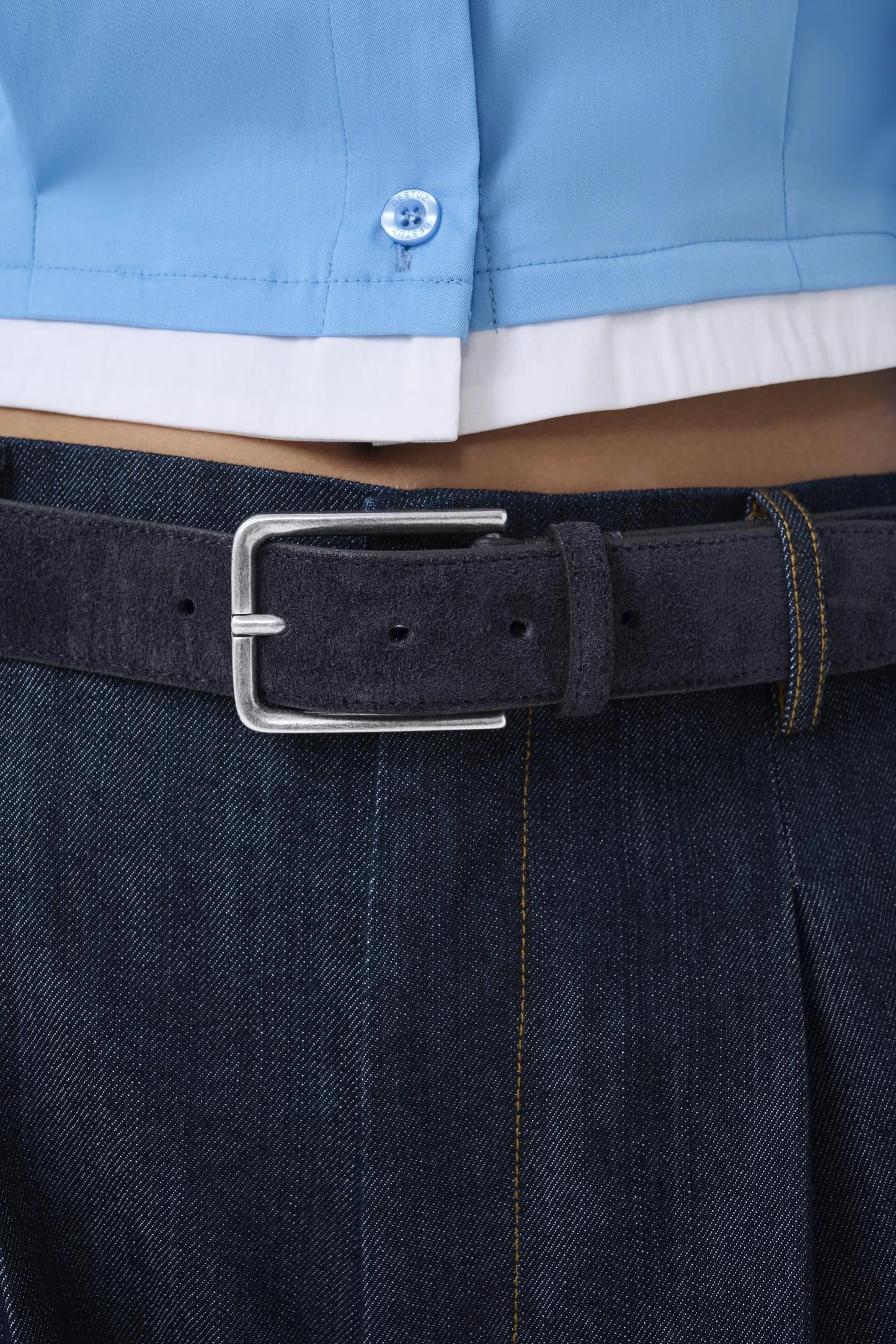 Caya Belt Navy Suede