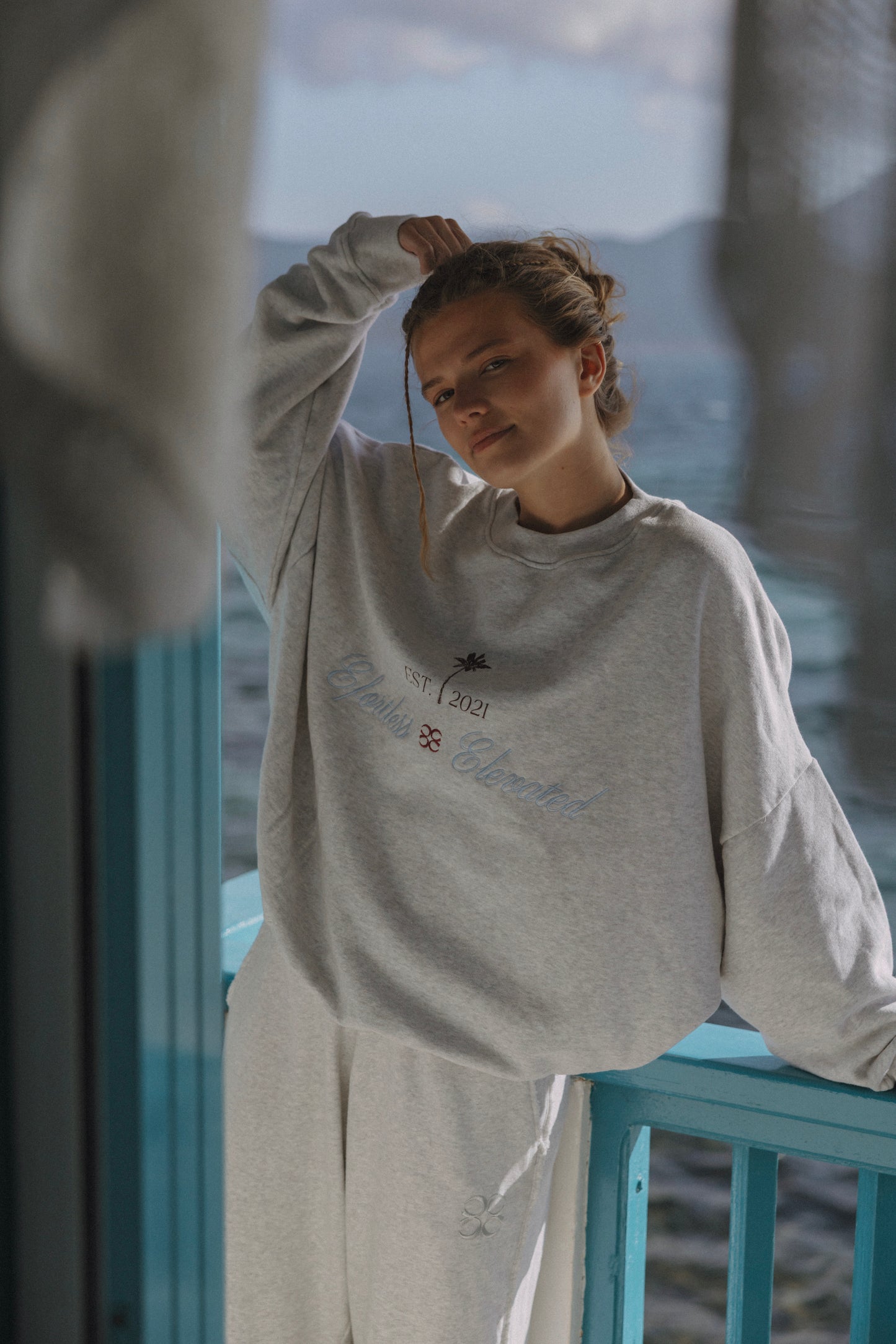 Joseph Sweater Light Grey Palmtree