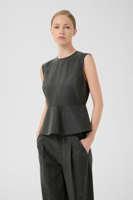 GZadira peplum top Dark grey melange