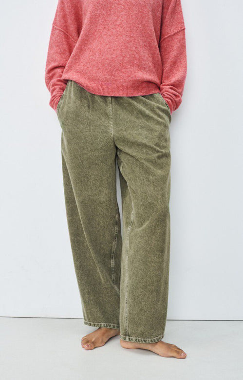 Pantalon Carotte Olive