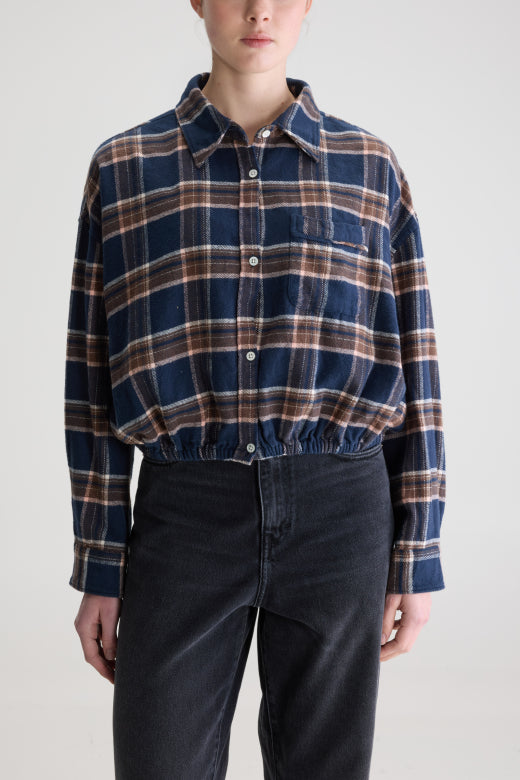 Gemma Shirt Check Navy/Brown