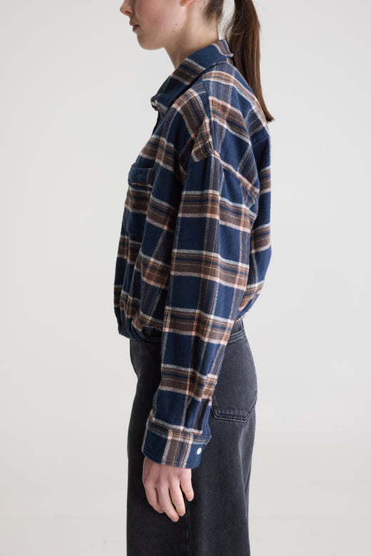 Gemma Shirt Check Navy/Brown